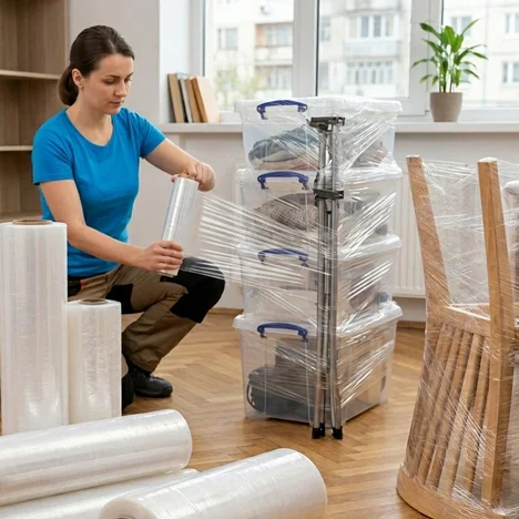 Folie stretch pentru manipulare și tranzit